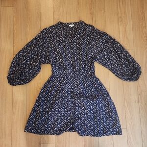 Joie Floral Balloon Sleeve Mini Dress- L